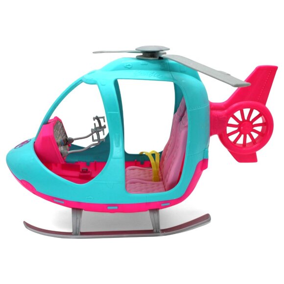 Barbie Helicopter Pink & Blue 2-Seater Toy With Spinning Rotors - Picture 10 of 10